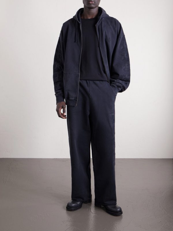 Straight-Leg Logo-Embroidered Cotton-Jersey Sweatpants - OU Straight-Leg Logo-Embroidered Cotton-Jersey Sweatpants - OU