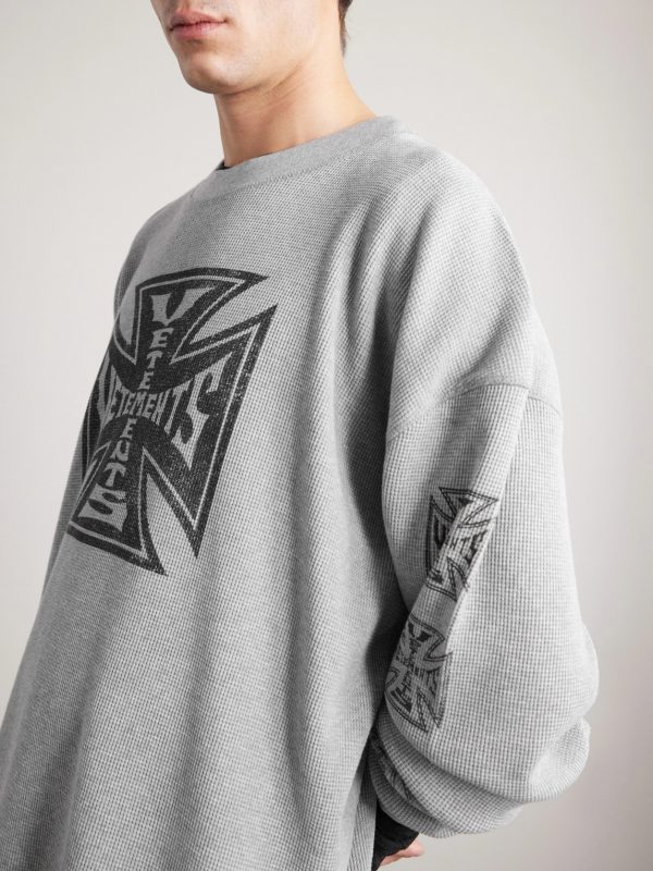 Printed Waffle-Knit Cotton Sweater - CU Printed Waffle-Knit Cotton Sweater - CU