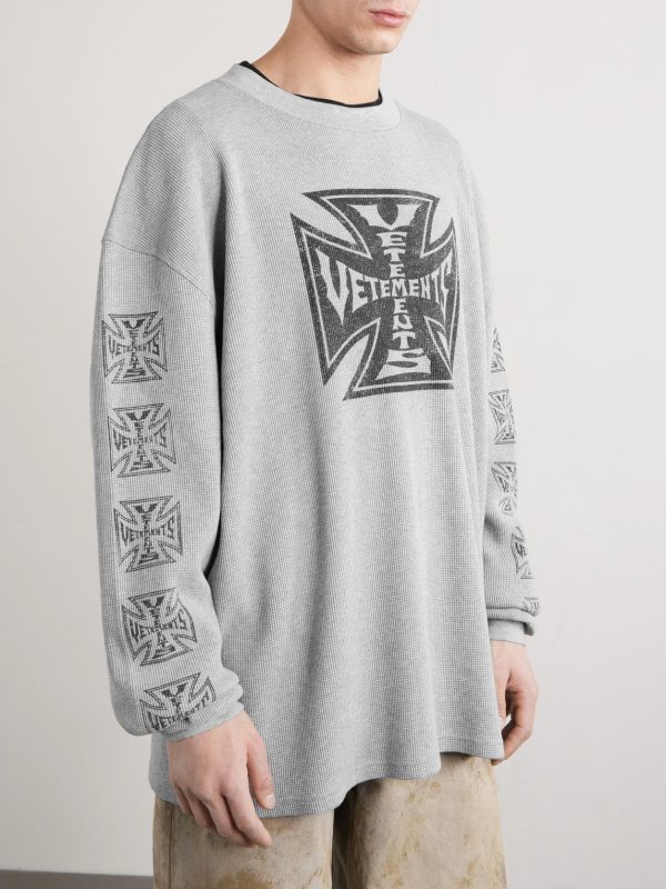 Printed Waffle-Knit Cotton Sweater - FR Printed Waffle-Knit Cotton Sweater - FR