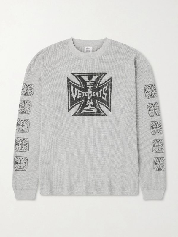 Printed Waffle-Knit Cotton Sweater Printed Waffle-Knit Cotton Sweater