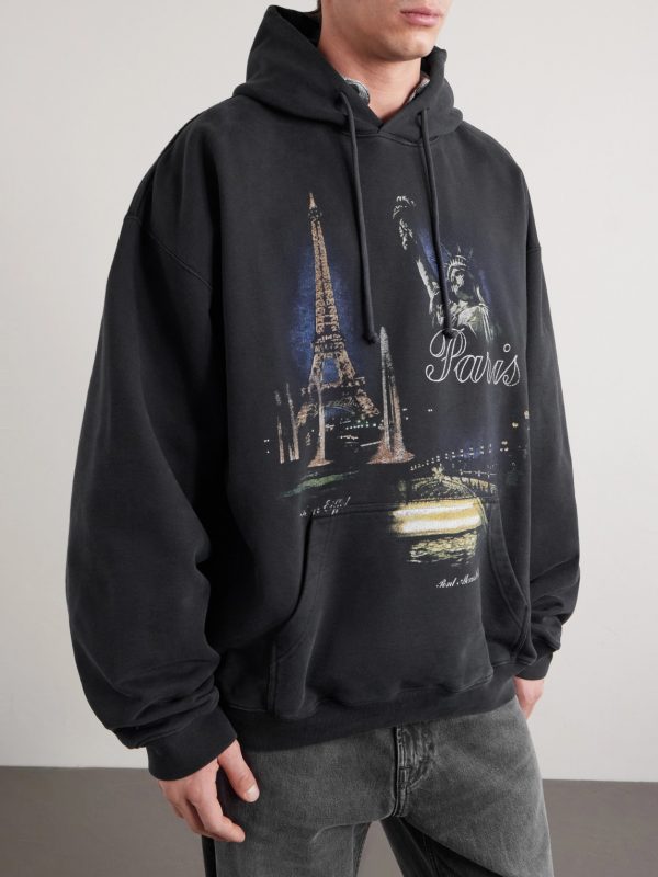 Paris Tourist Printed Cotton-Blend Jersey Hoodie - FR