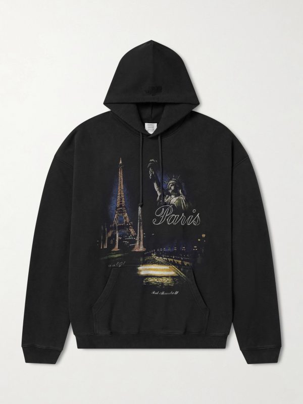 Paris Tourist Printed Cotton-Blend Jersey Hoodie