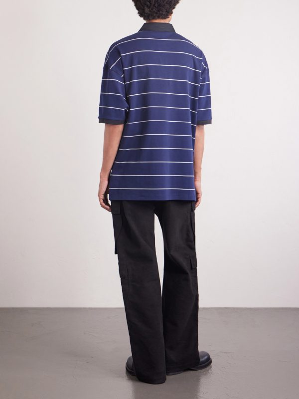 Nerd Embroidered Striped Cotton-Jersey Polo Shirt - BK Nerd Embroidered Striped Cotton-Jersey Polo Shirt - BK