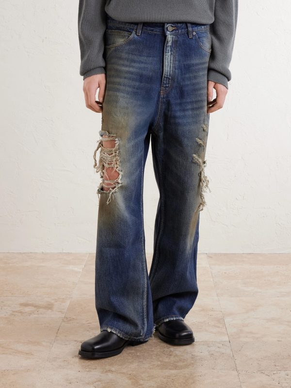 Trashed Wide-Leg Distressed Jeans - FR Trashed Wide-Leg Distressed Jeans - FR