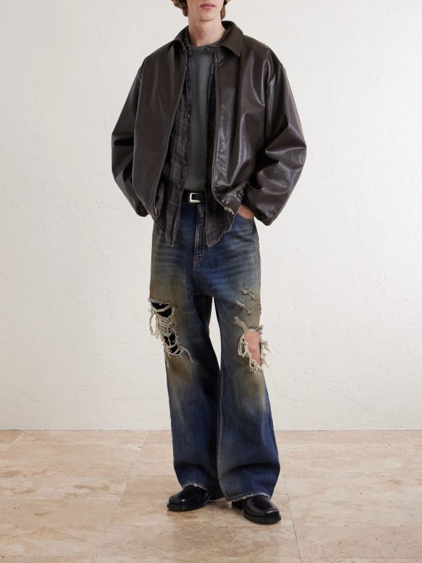 Trashed Wide-Leg Distressed Jeans - OU Trashed Wide-Leg Distressed Jeans - OU