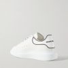 Exaggerated-Sole Rubber-Trimmed Leather Sneakers - BK Exaggerated-Sole Rubber-Trimmed Leather Sneakers - BK