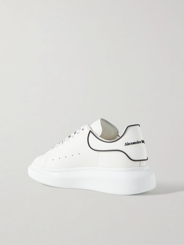 Exaggerated-Sole Rubber-Trimmed Leather Sneakers - BK Exaggerated-Sole Rubber-Trimmed Leather Sneakers - BK