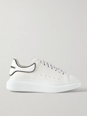 Exaggerated-Sole Rubber-Trimmed Leather Sneakers Exaggerated-Sole Rubber-Trimmed Leather Sneakers
