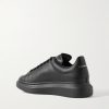 Exaggerated-Sole Rubber-Trimmed Leather Sneakers - BK Exaggerated-Sole Rubber-Trimmed Leather Sneakers - BK