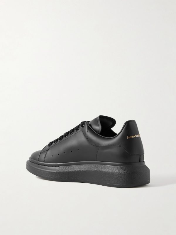 Exaggerated-Sole Rubber-Trimmed Leather Sneakers - BK Exaggerated-Sole Rubber-Trimmed Leather Sneakers - BK