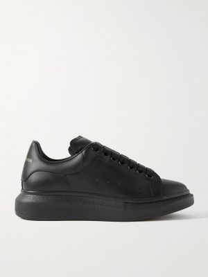 Exaggerated-Sole Rubber-Trimmed Leather Sneakers Exaggerated-Sole Rubber-Trimmed Leather Sneakers