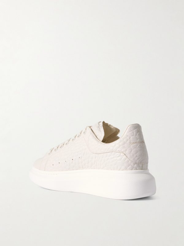 Exaggerated-Sole Textured-Leather Sneakers - BK Exaggerated-Sole Textured-Leather Sneakers - BK