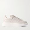Exaggerated-Sole Textured-Leather Sneakers Exaggerated-Sole Textured-Leather Sneakers