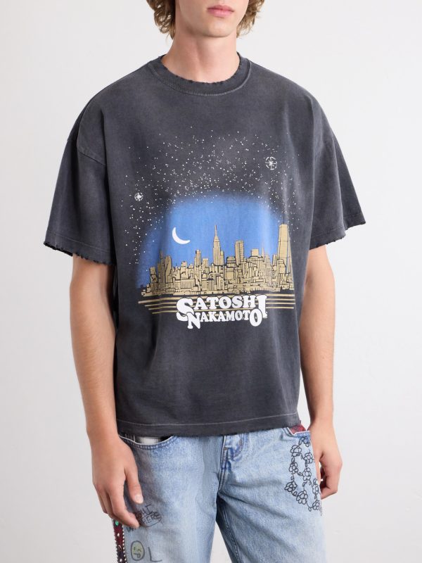 Tourist Logo-Print Distressed Cotton-Jersey T-Shirt - FR Tourist Logo-Print Distressed Cotton-Jersey T-Shirt - FR