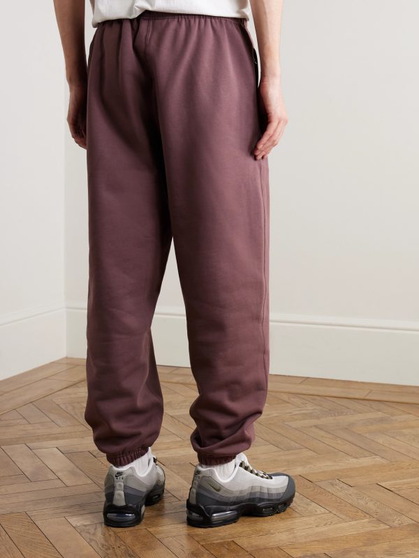 Solo Swoosh Logo-Embroidered Cotton-Blend Jersey Sweatpants - BK Solo Swoosh Logo-Embroidered Cotton-Blend Jersey Sweatpants - BK
