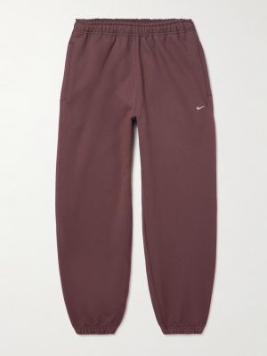 Solo Swoosh Logo-Embroidered Cotton-Blend Jersey Sweatpants Solo Swoosh Logo-Embroidered Cotton-Blend Jersey Sweatpants