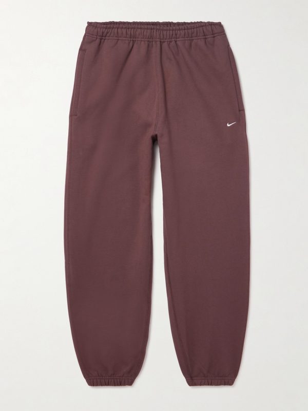 Solo Swoosh Logo-Embroidered Cotton-Blend Jersey Sweatpants Solo Swoosh Logo-Embroidered Cotton-Blend Jersey Sweatpants