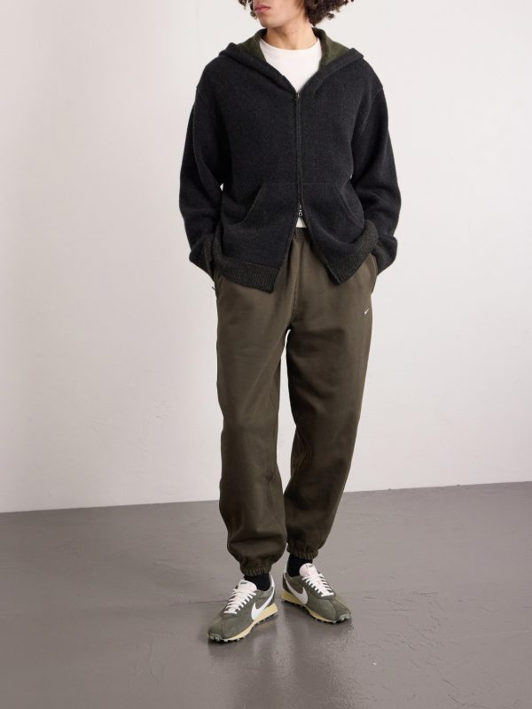 Solo Swoosh Tapered Logo-Embroidered Cotton-Blend Jersey Sweatpants - OU Solo Swoosh Tapered Logo-Embroidered Cotton-Blend Jersey Sweatpants - OU