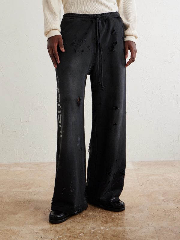Luke Straight-Leg Logo-Printed Cotton-Fleece Sweatpants - FR