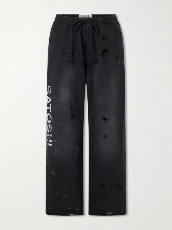 Luke Straight-Leg Logo-Printed Cotton-Fleece Sweatpants