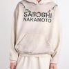 Necklace Logo-Print Embellished Distressed Cotton-Jersey Hoodie - FR