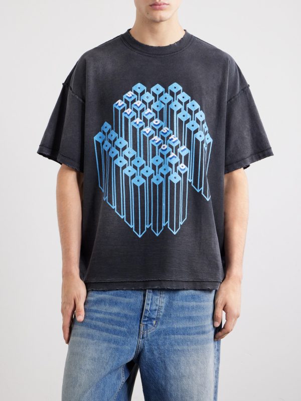 Grid Lock Logo-Print Cotton-Jersey T-Shirt - FR Grid Lock Logo-Print Cotton-Jersey T-Shirt - FR