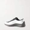 Air Superfly Suede-Trimmed Perforated Metallic Leather Sneakers - BK