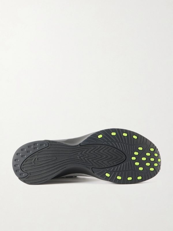 Air Superfly Suede-Trimmed Perforated Metallic Leather Sneakers - E1