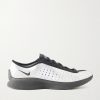 Air Superfly Suede-Trimmed Perforated Metallic Leather Sneakers
