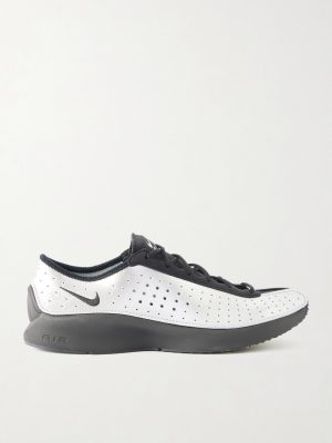 Air Superfly Suede-Trimmed Perforated Metallic Leather Sneakers