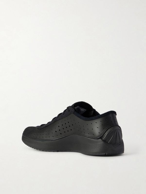 Air Superfly Suede-Trimmed Perforated Leather Sneakers - BK