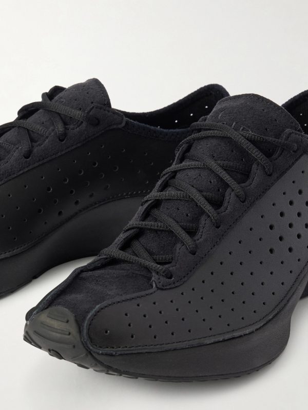 Air Superfly Suede-Trimmed Perforated Leather Sneakers - CU