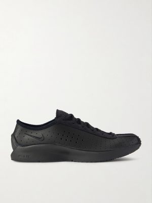Air Superfly Suede-Trimmed Perforated Leather Sneakers