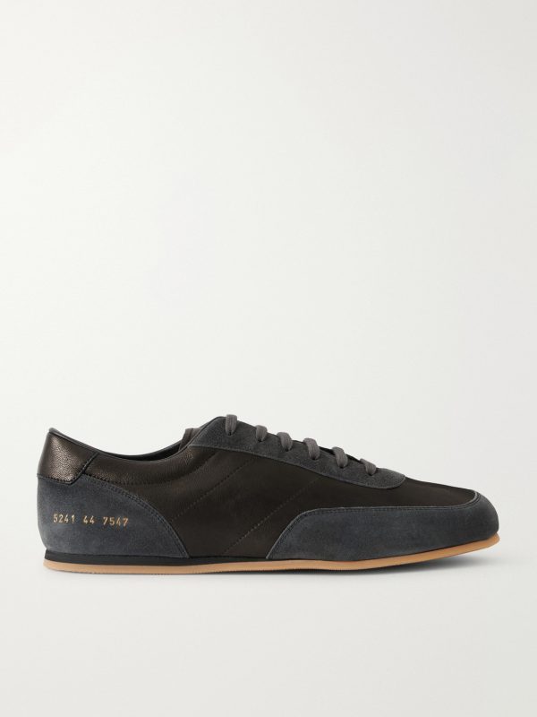 Minimal Runner Leather and Suede Sneakers