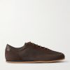 Minimal Runner Leather and Suede Sneakers