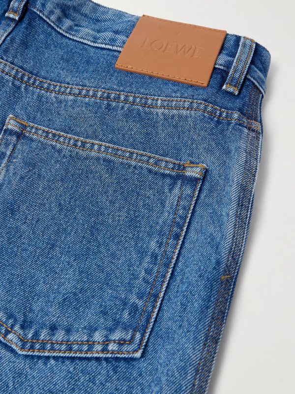 Anagram Wide-Leg Logo-Embroidered Jeans - CU Anagram Wide-Leg Logo-Embroidered Jeans - CU