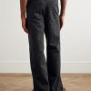 Wide-Leg Logo-Embroidered Jeans - BK Wide-Leg Logo-Embroidered Jeans - BK