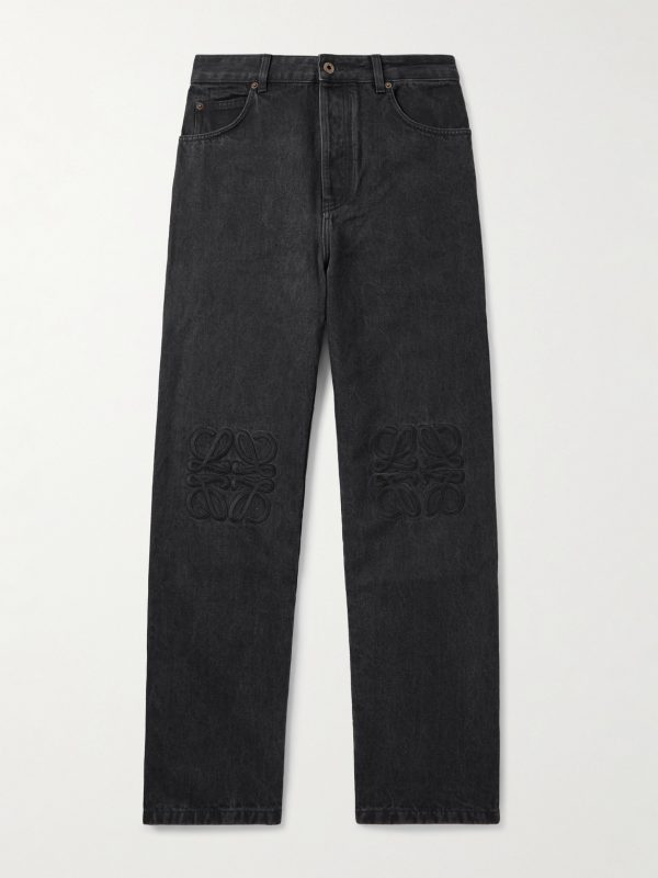 Wide-Leg Logo-Embroidered Jeans Wide-Leg Logo-Embroidered Jeans