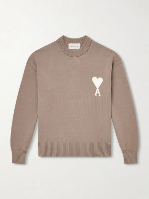 Logo-Intarsia Wool and Cotton-Blend Sweater