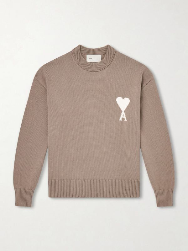 Logo-Intarsia Wool and Cotton-Blend Sweater Logo-Intarsia Wool and Cotton-Blend Sweater