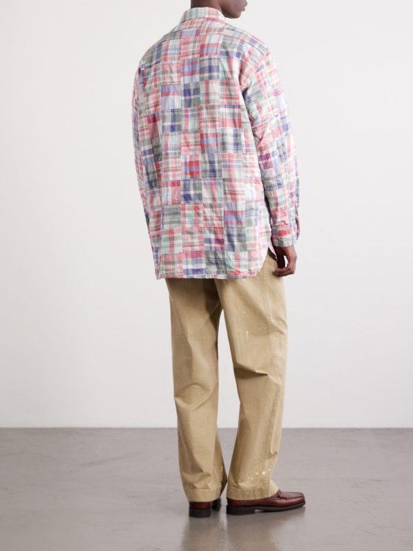 Patchwork Checked Cotton Jacket - BK