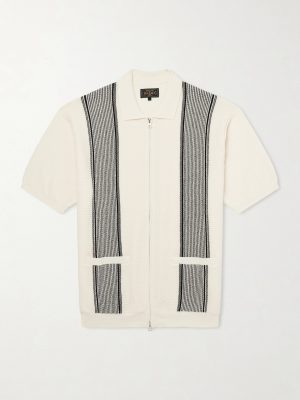Striped Knitted Half-Zip Polo Shirt Striped Knitted Half-Zip Polo Shirt