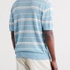 Striped Knitted Cotton Polo Shirt - BK Striped Knitted Cotton Polo Shirt - BK