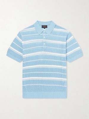 Striped Knitted Cotton Polo Shirt Striped Knitted Cotton Polo Shirt