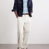 Striped Knitted Cotton Polo Shirt - OU Striped Knitted Cotton Polo Shirt - OU