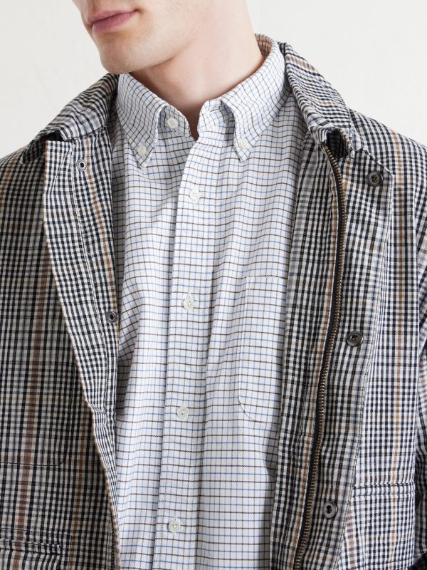 Button-Down Collar Checked Cotton Shirt - CU