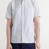 Button-Down Collar Checked Cotton Shirt - FR