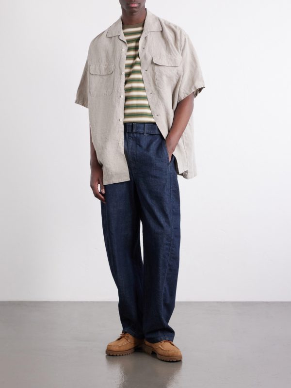 Convertible-Collar Linen Shirt - OU Convertible-Collar Linen Shirt - OU