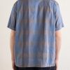 Italian Collar Checked Cotton Shirt - BK Italian Collar Checked Cotton Shirt - BK