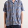Italian Collar Checked Cotton Shirt - FR Italian Collar Checked Cotton Shirt - FR
